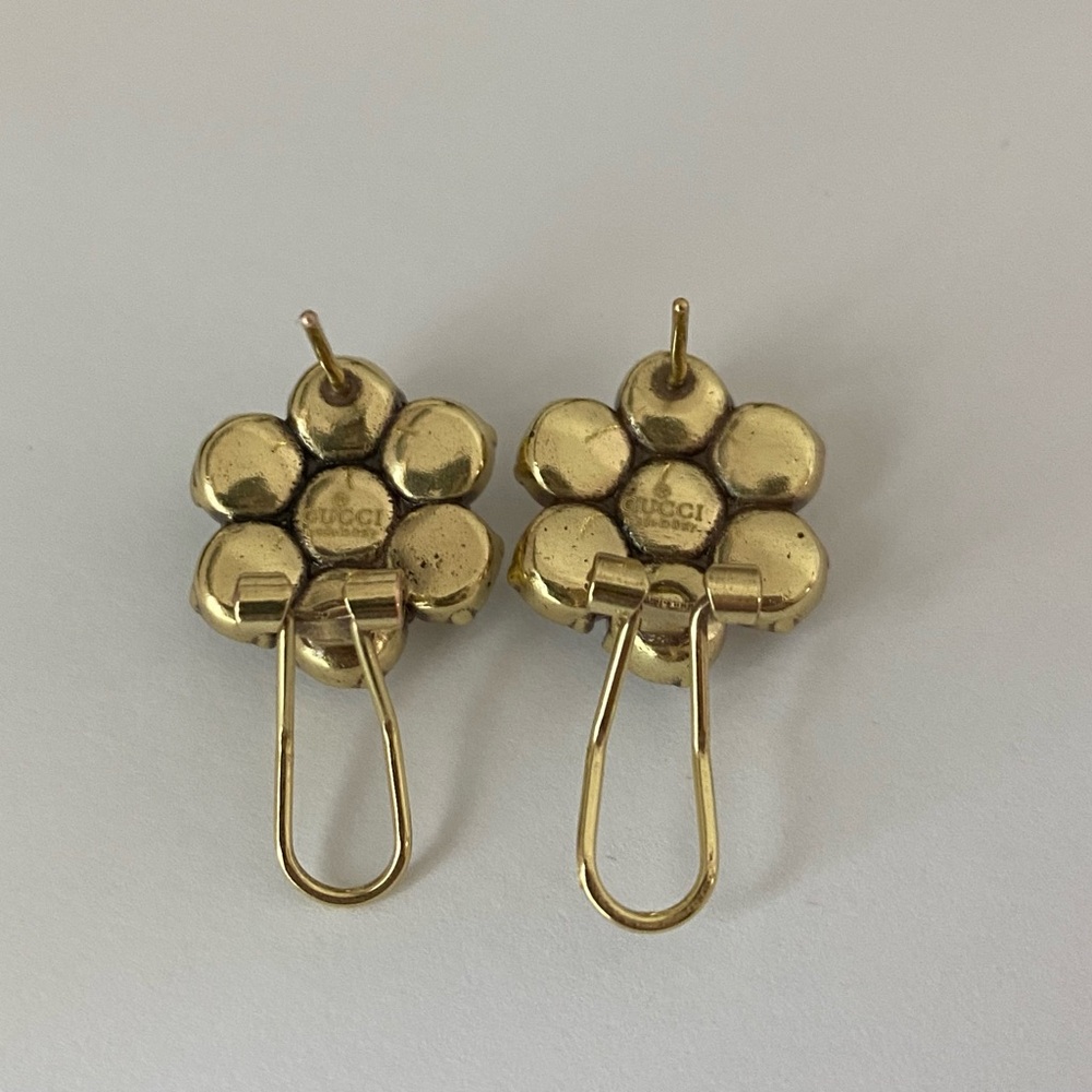 Gucci stunning crystal flower stud earrings. - Picture 10 of 11